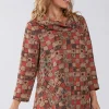 Sydney Project. Retro Squares Cowl Neck Pocket Tunic.