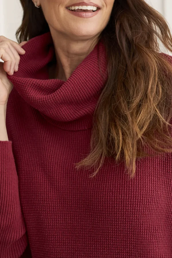 Tribal. Long Sleeve Cowl Neck Sweater.