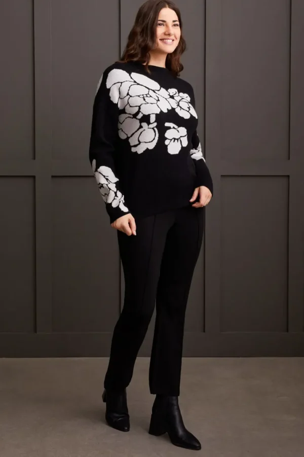 Tribal. Long Sleeve Funnel Neck Sweater.